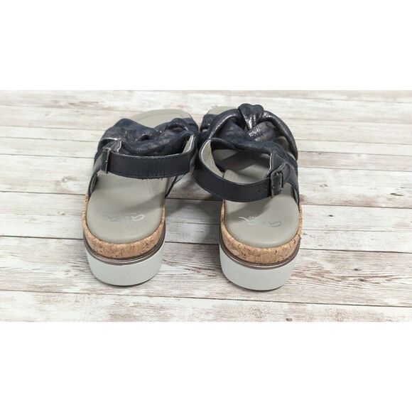 Ara Womens Size 5 Black Adjustable Strap Open Toe Wedge Heel Slingback Sandal - Picture 6 of 11